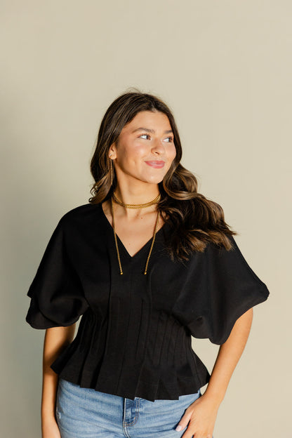 Pleated Dolman Top