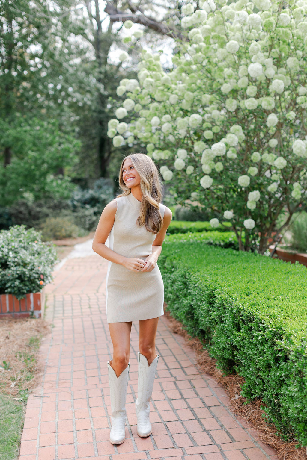Mock Neck Sleeveless Mini Dress