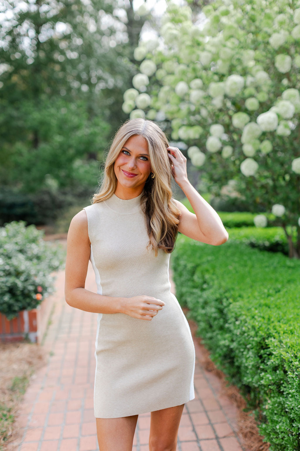 Mock Neck Sleeveless Mini Dress