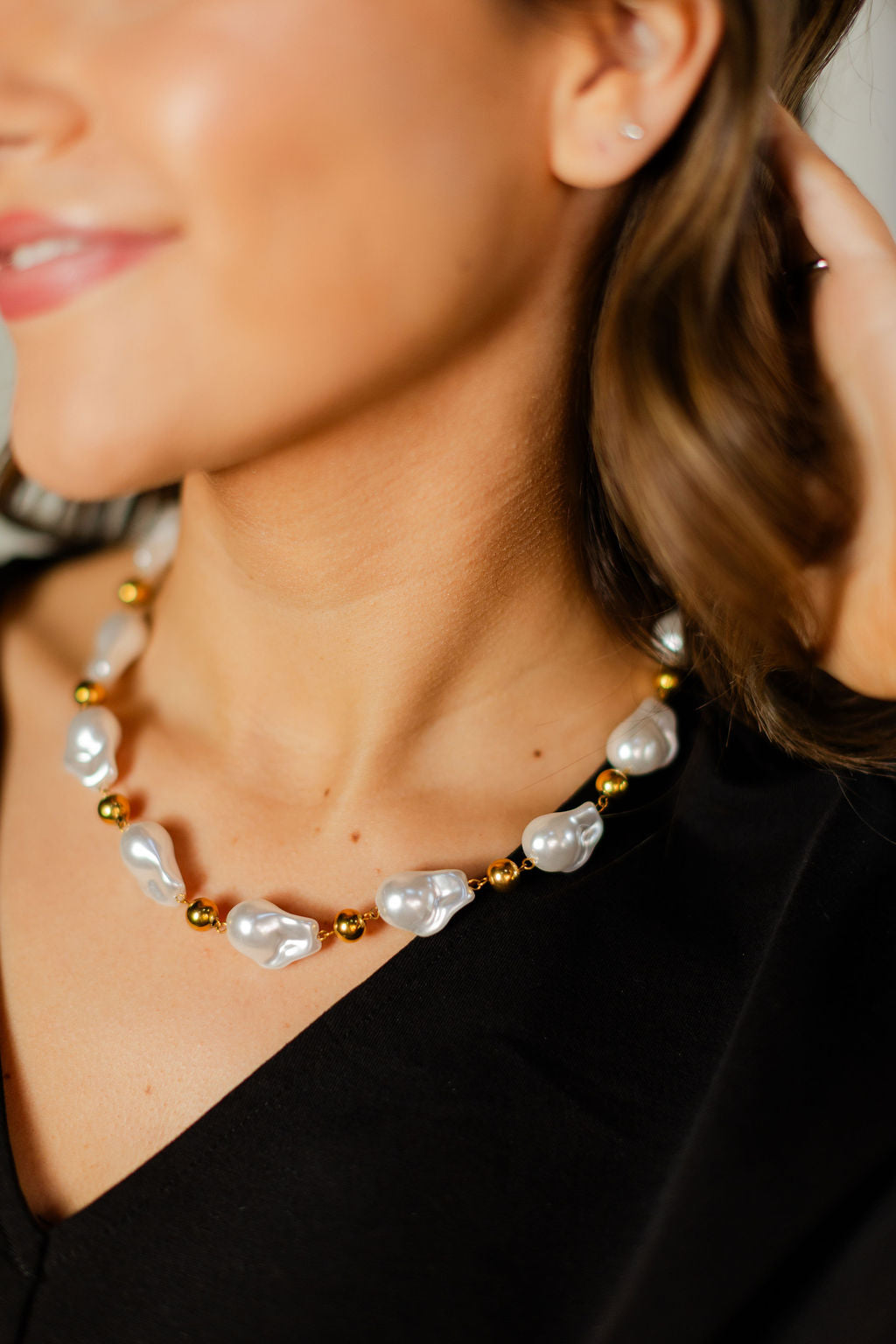 Puffy Pearl Necklace