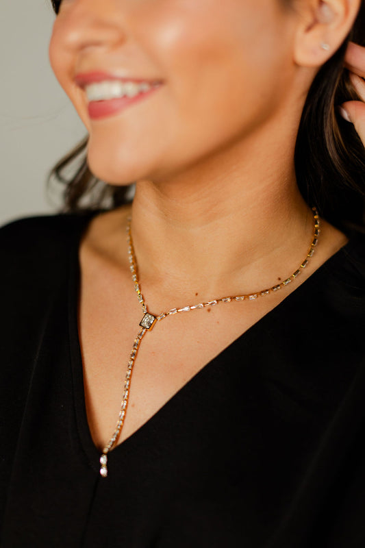 Rhinestone Y Necklace