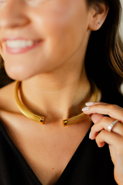 Gold Cuff Necklace