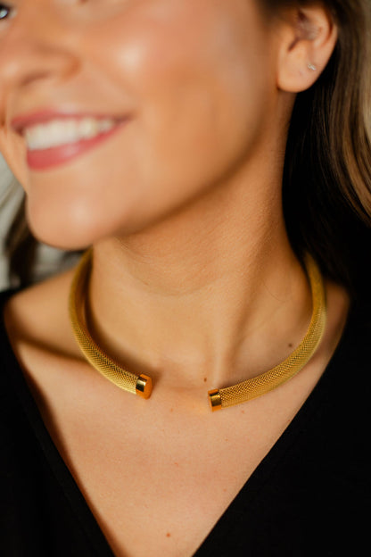 Gold Cuff Necklace