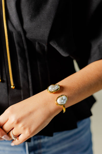 Pearl In-Lay Cuff Bracelet
