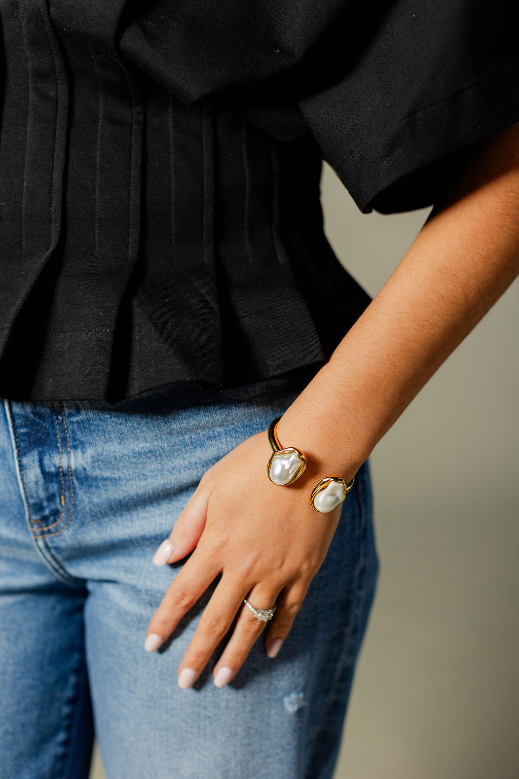 Pearl In-Lay Cuff Bracelet