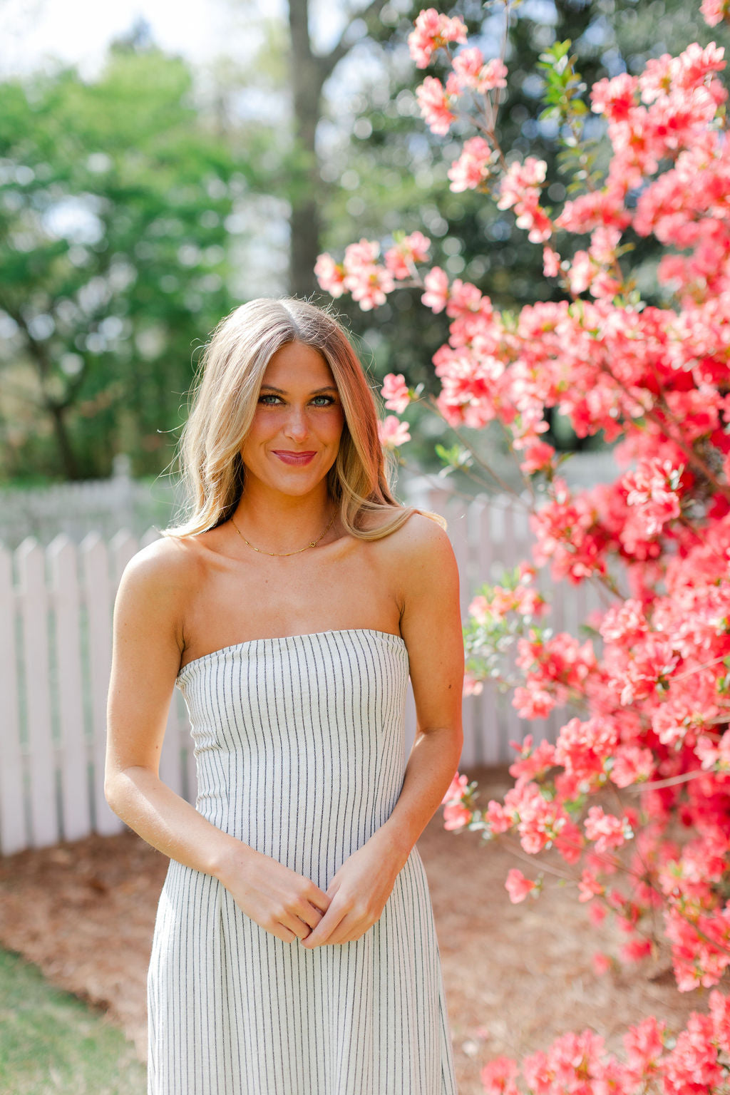 Striped Back Tie Maxi Dress