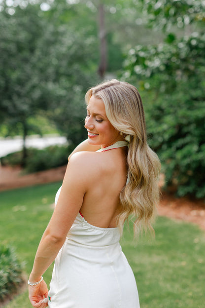 Embroidered Halter Dress