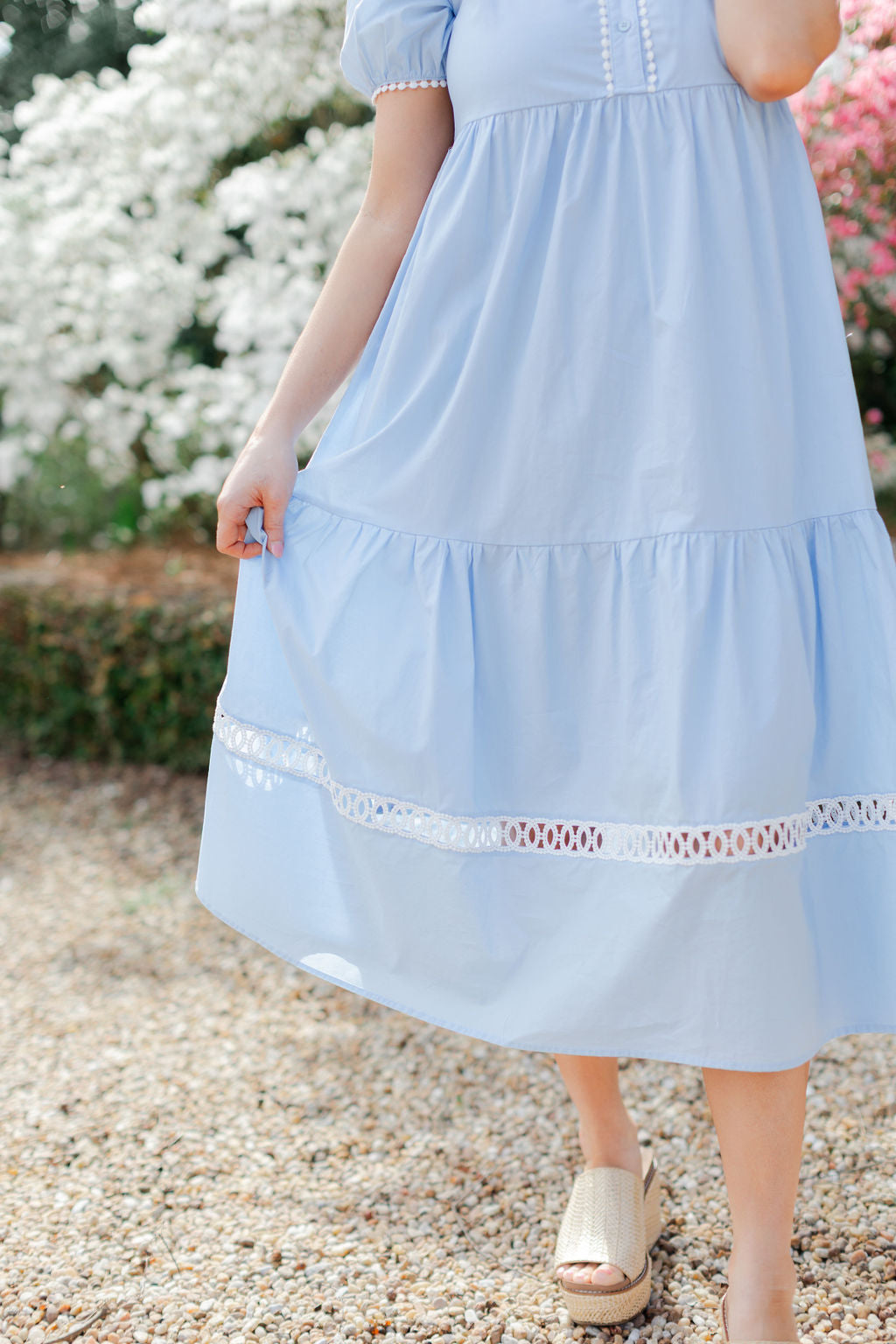 Collared Contrast Trim Midi Dress