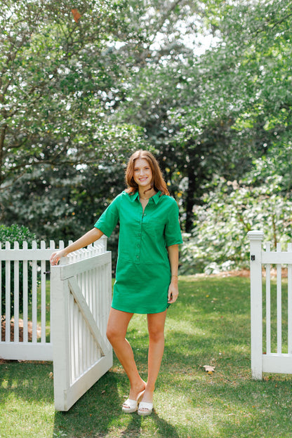 SHORT SLEEVE BUTTON UP DRESS