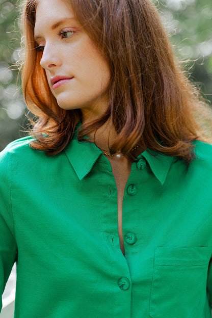 SHORT SLEEVE BUTTON UP DRESS
