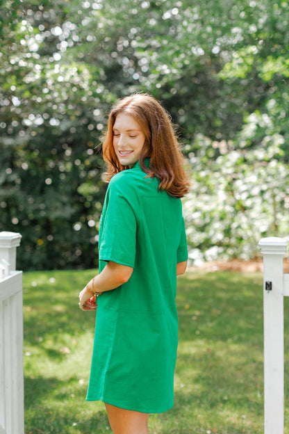 SHORT SLEEVE BUTTON UP DRESS