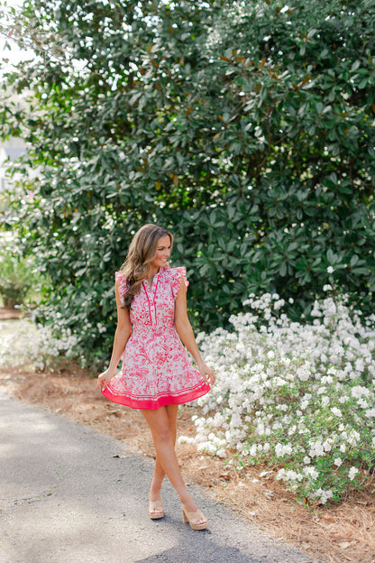 Paisley V Neck Mini Dress