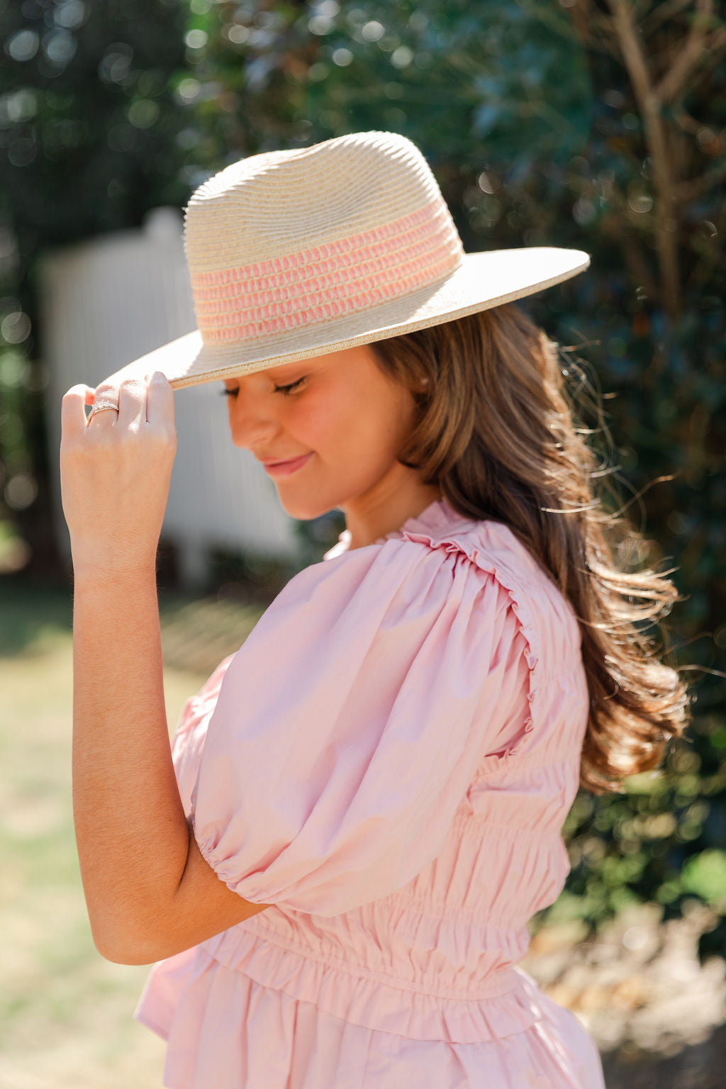Striped Color Straw Fedora Hat