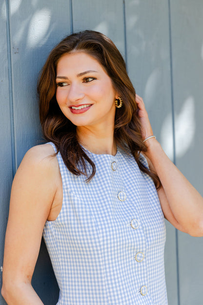 Gingham Button Up Romper