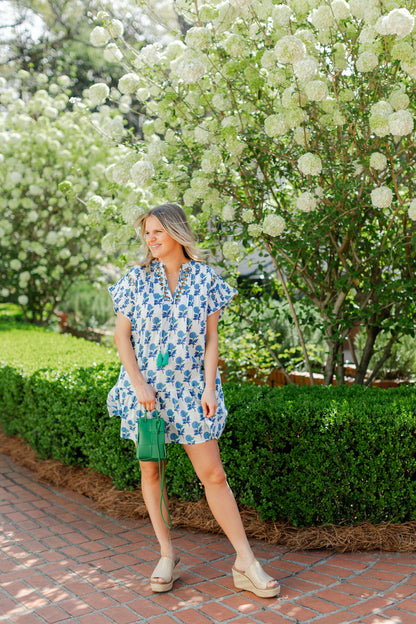 Ruffle Sleeve Floral Print Dress