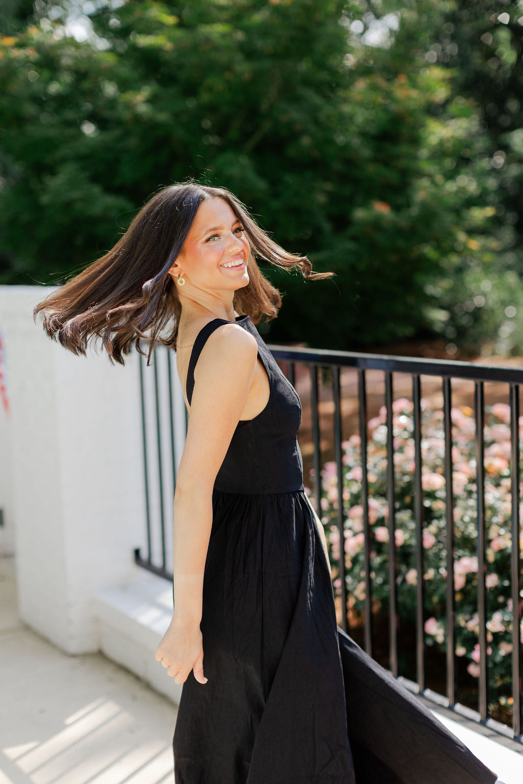 Boatneck Chevron Waist Midi Dress