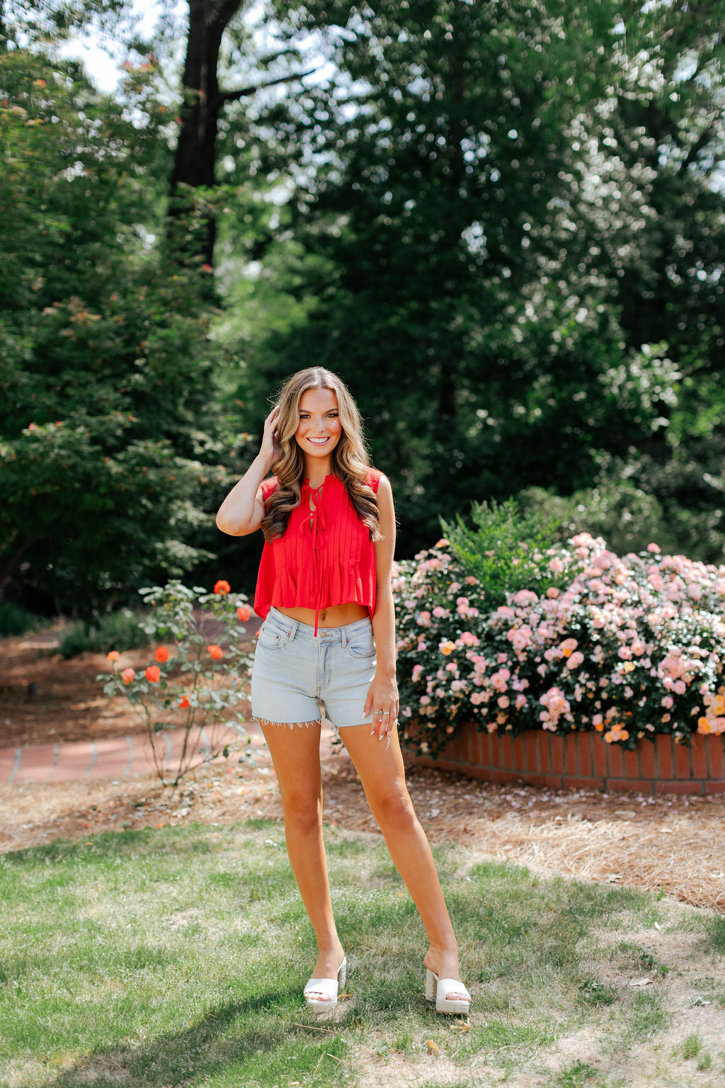 Linen Pleated Top