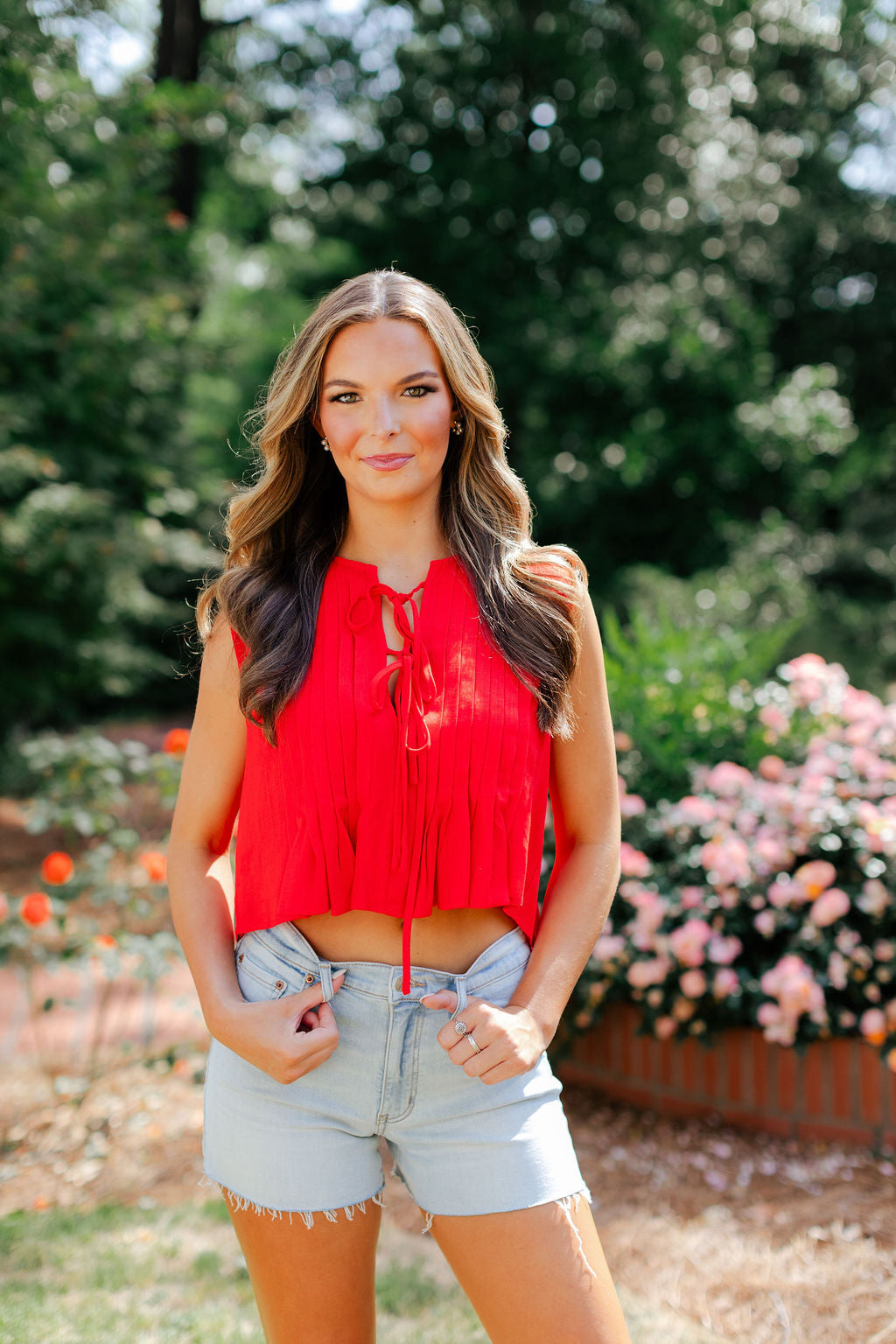 Linen Pleated Top