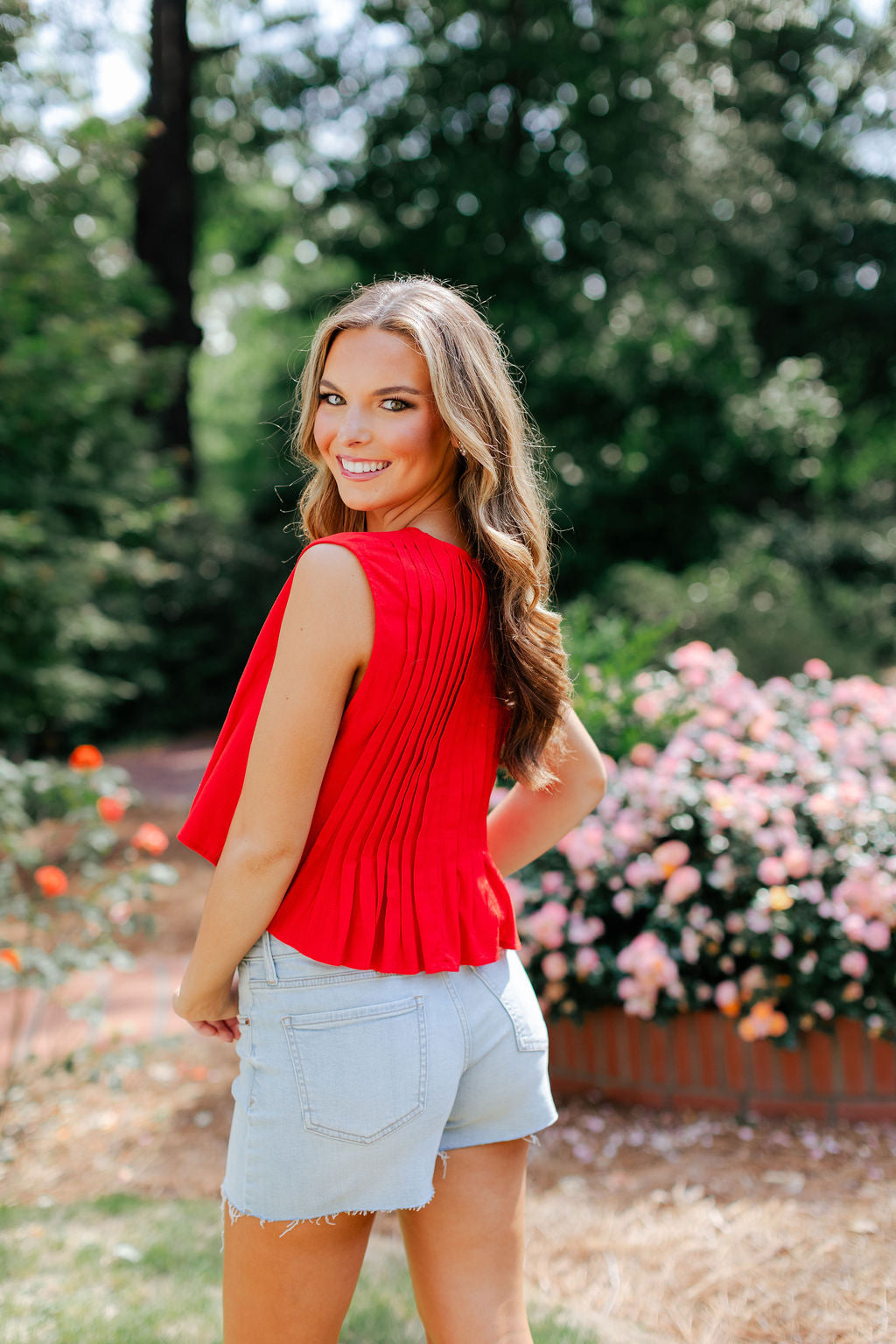Linen Pleated Top