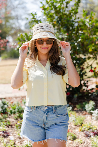 Short Sleeve V Neck Top