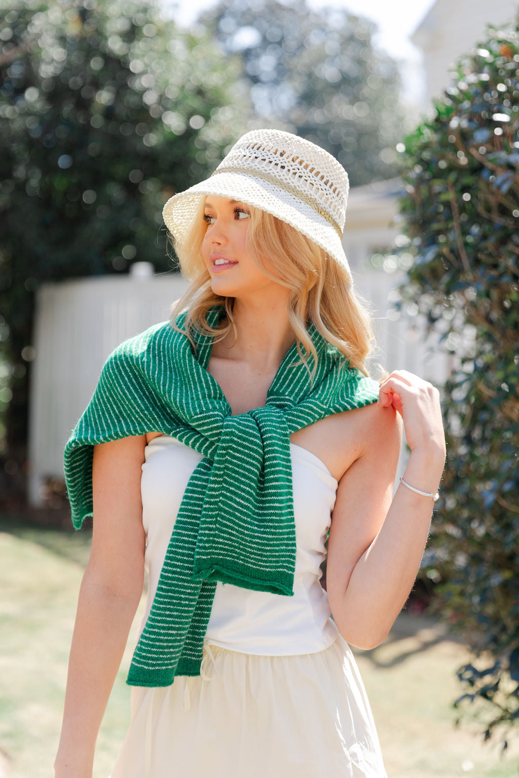 Kelly Green Pinstripe Piper Cardigan