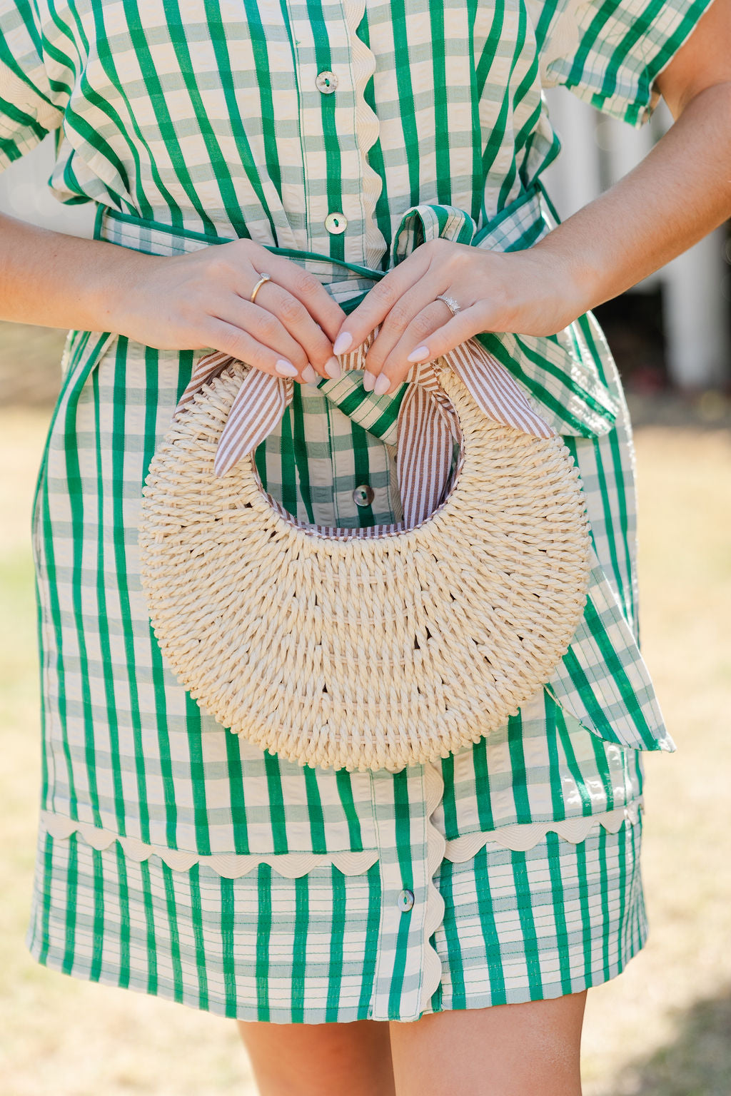 Short Sleeve Gingham Dress