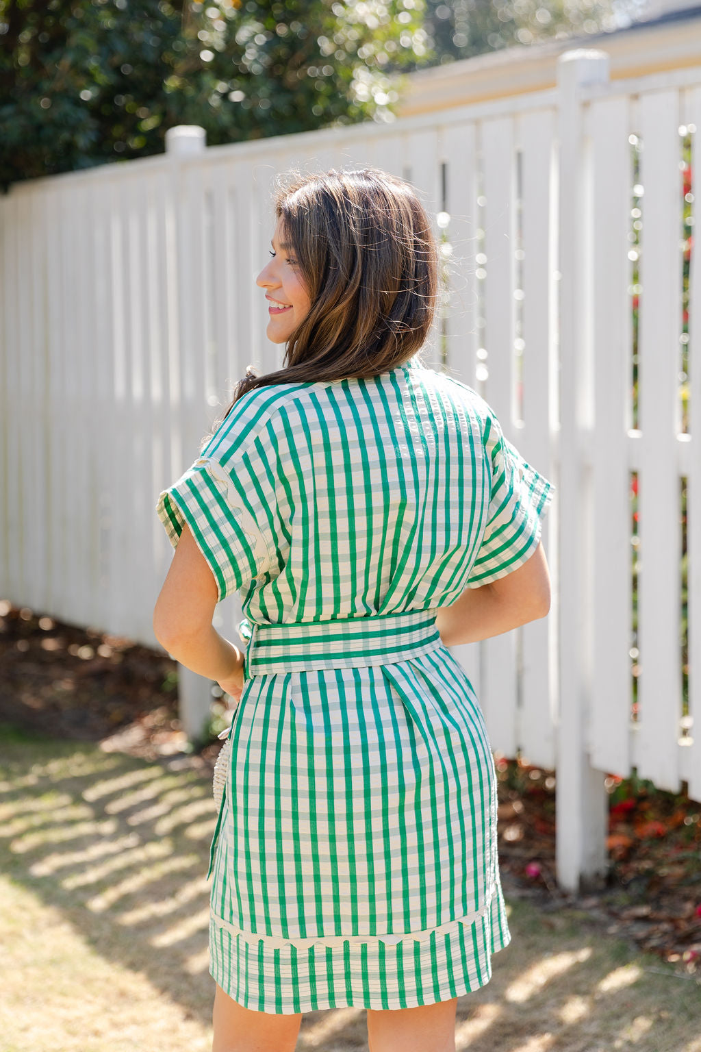 Short Sleeve Gingham Dress