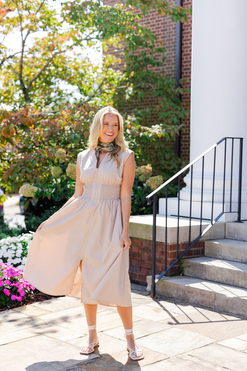 Midi Dress with Front Zipper