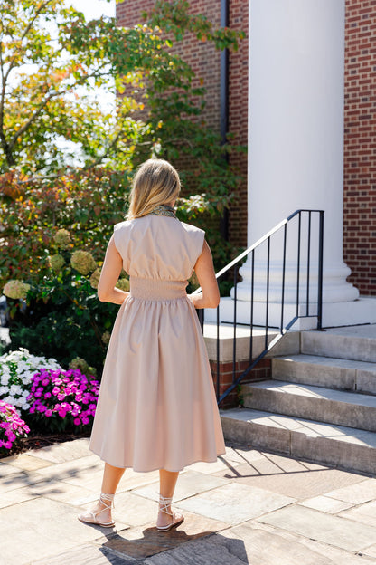 Midi Dress with Front Zipper