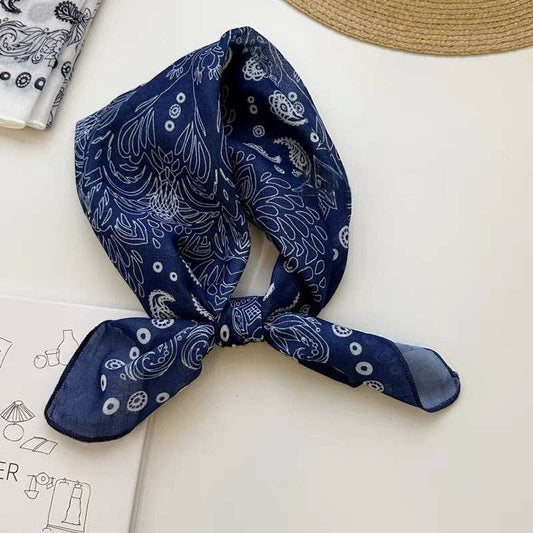 Retro Print Lightweight Silk Scarf