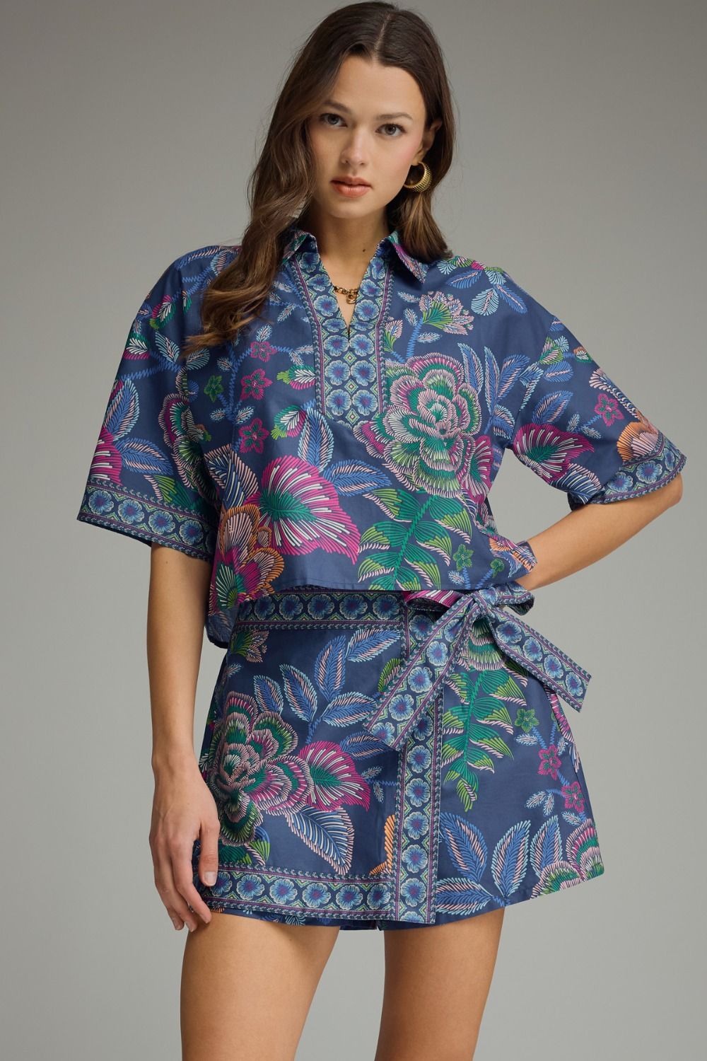Botanical Print Top & Skort Set