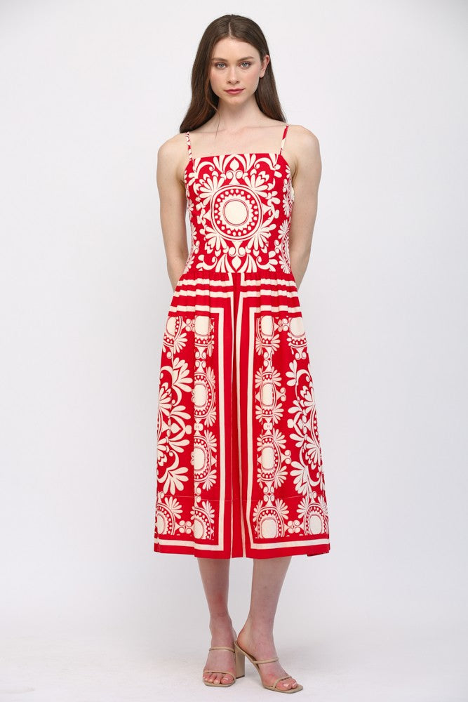 Gathered Waist Midi Dress