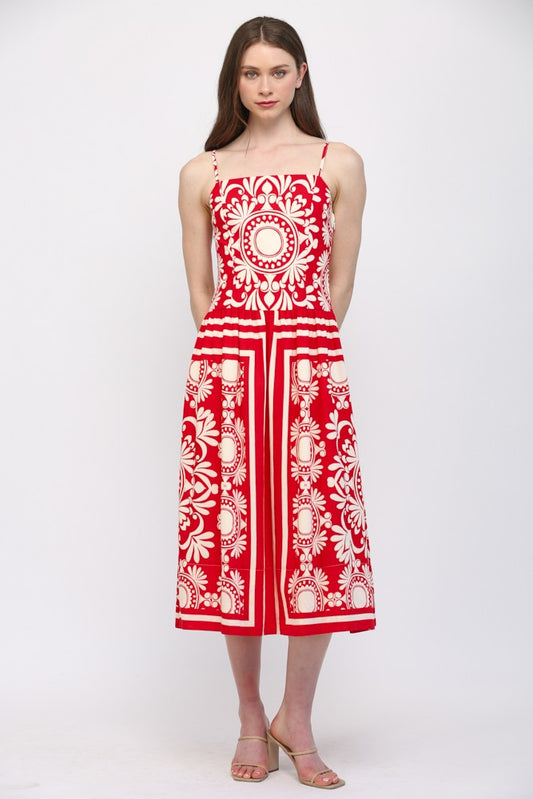 Gathered Waist Midi Dress
