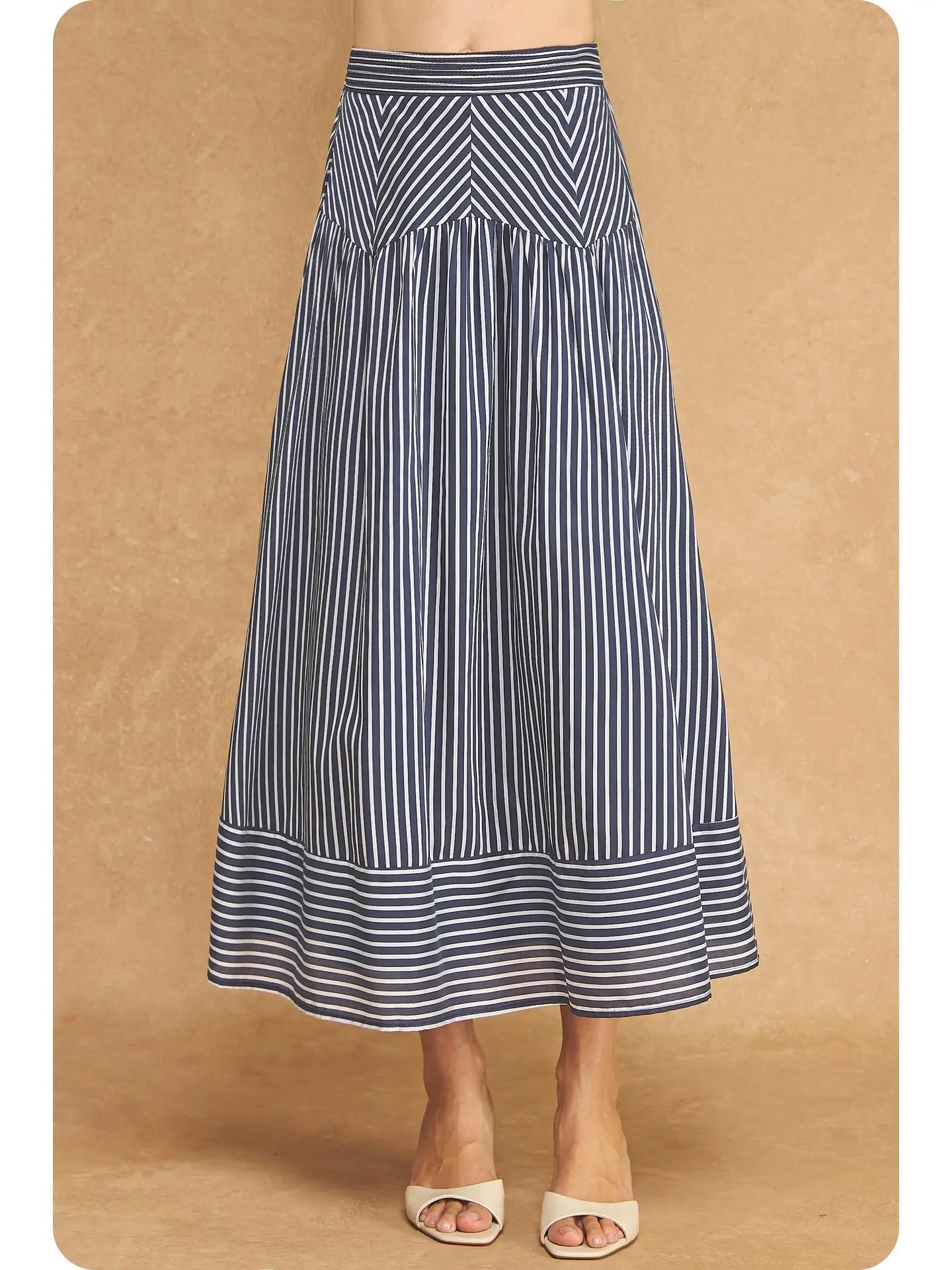 Striped Drop Waist Midi