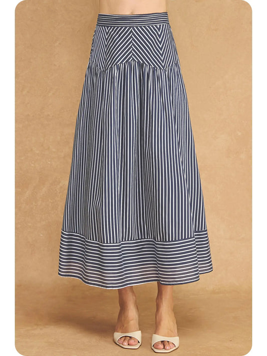 Striped Drop Waist Midi