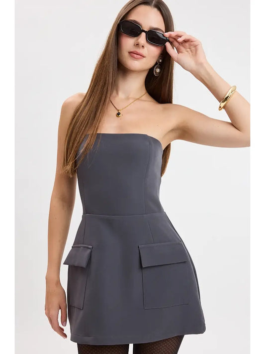 A-Line Strapless Mini Dress