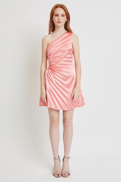 One Shoulder Pleated Dress