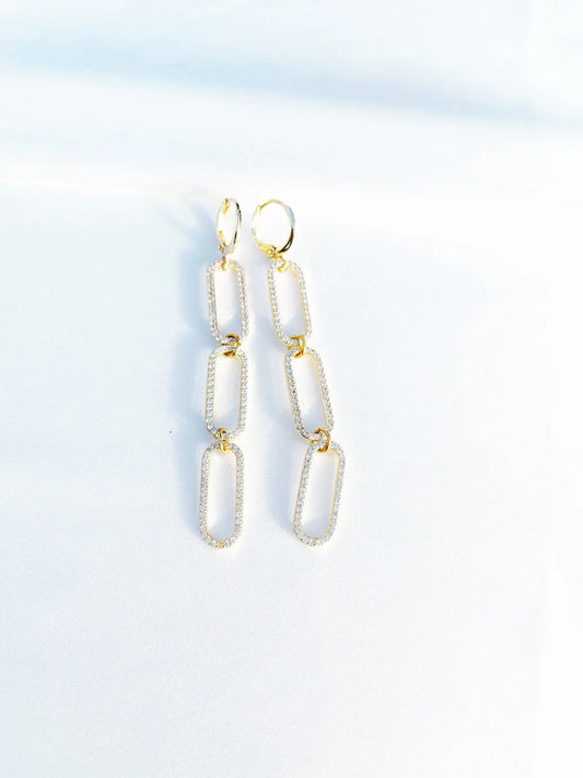 Just For You Rhinestone Paperclip Drop Earring
