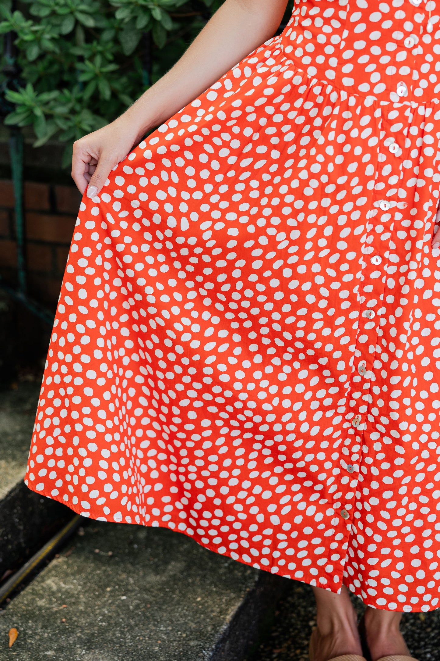 Polka Dot Deep V Dress