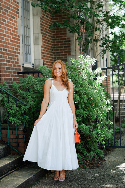 Fit & Flare Tie Strap Maxi Dress