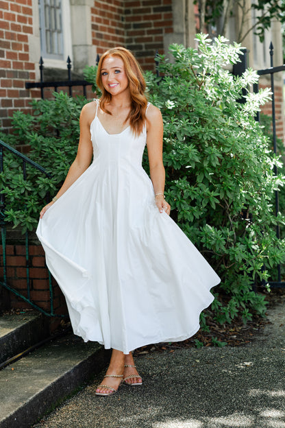Fit & Flare Tie Strap Maxi Dress
