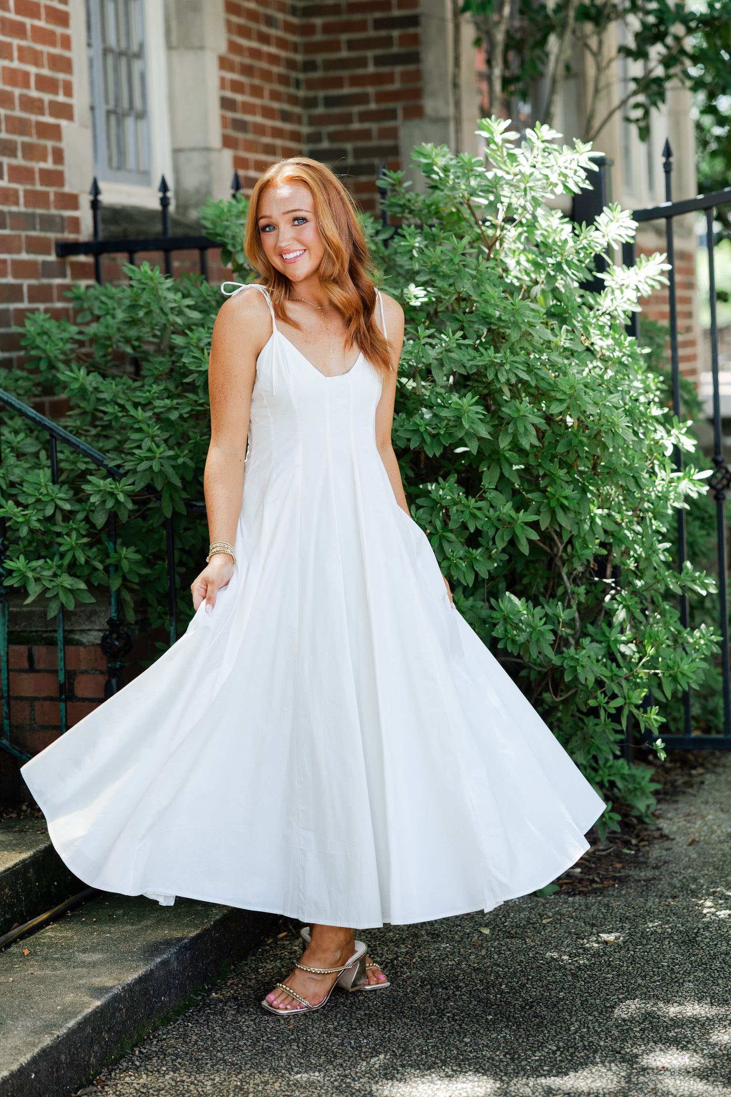 Fit & Flare Tie Strap Maxi Dress
