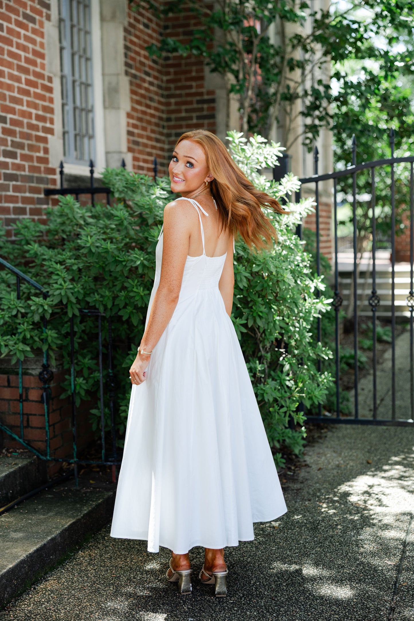 Fit & Flare Tie Strap Maxi Dress