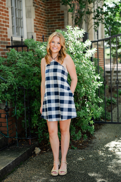 Flora Gingham Halter Romper