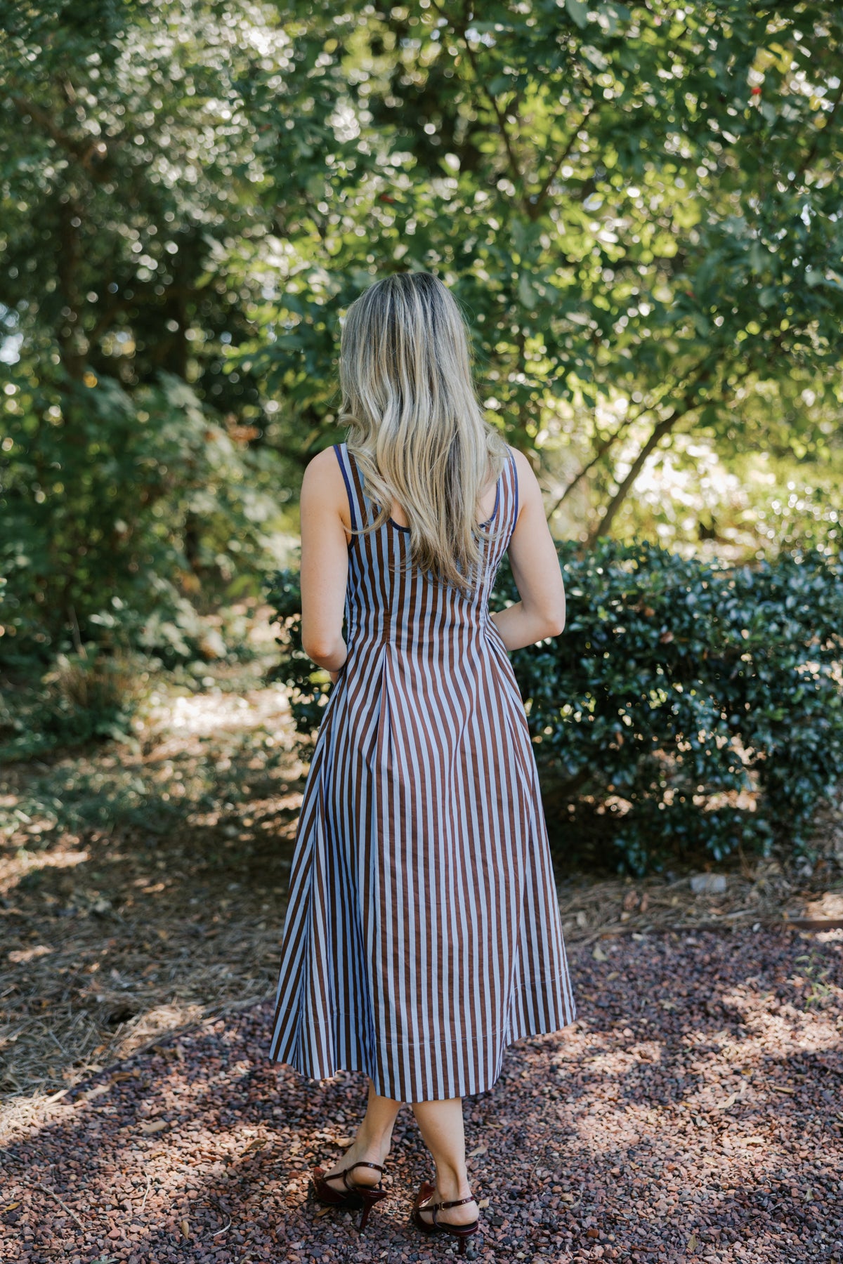 Striped Sleeveless Midi Dress