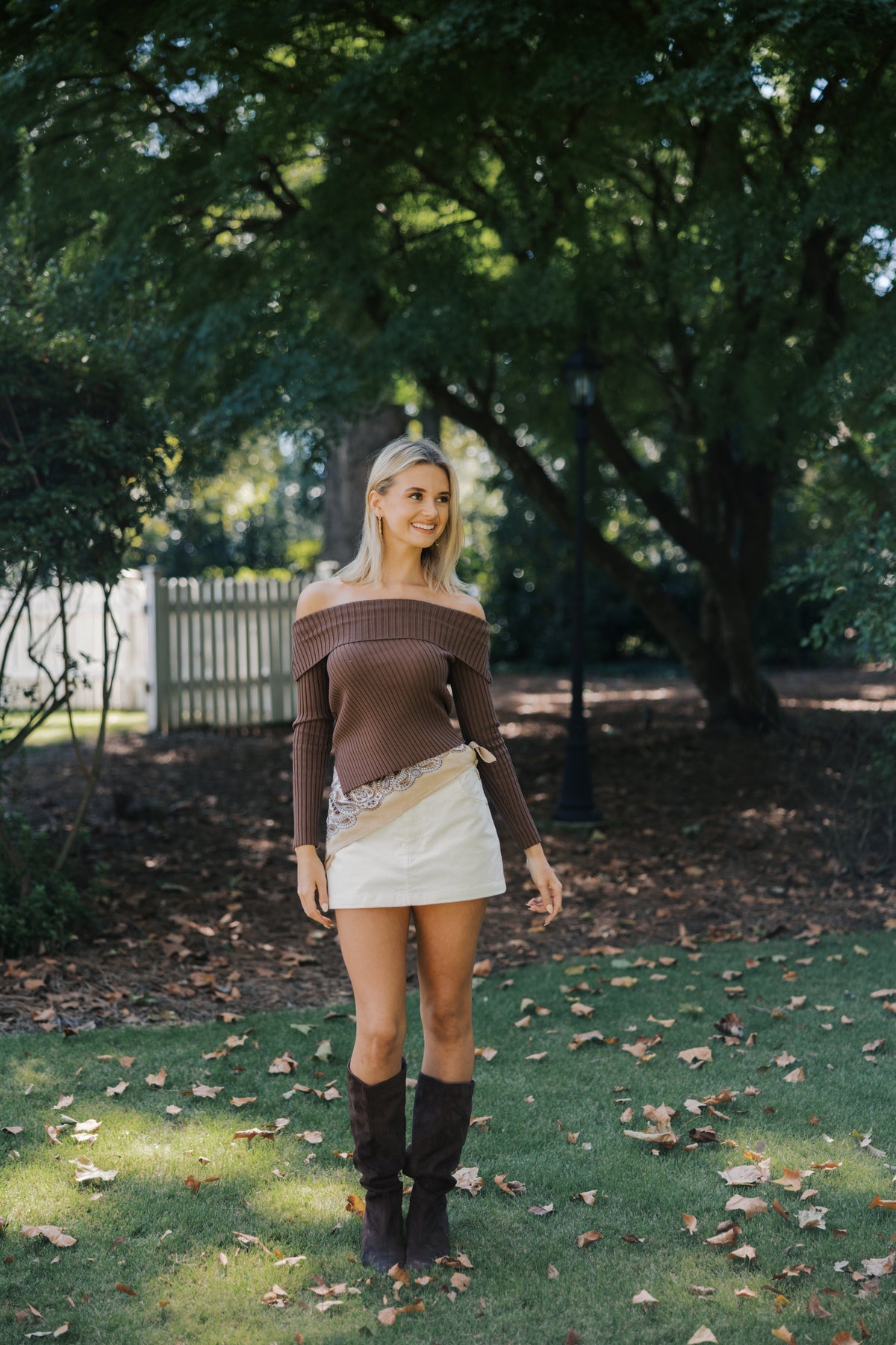 Ribbed Off-Shoulder Sweater