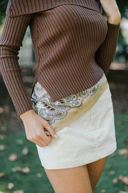 Ribbed Off-Shoulder Sweater