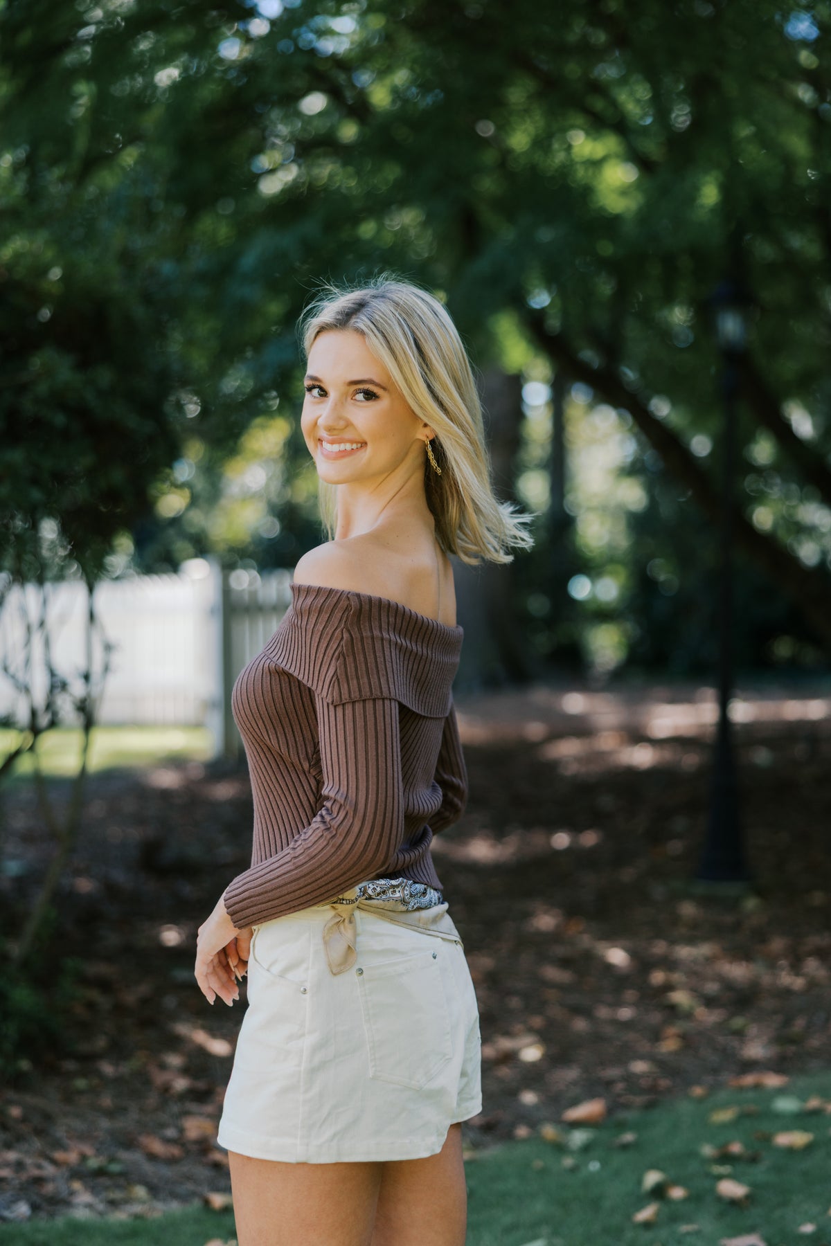 Ribbed Off-Shoulder Sweater