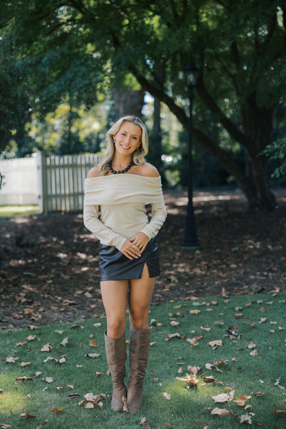 Fold Over Long Sleeve Top