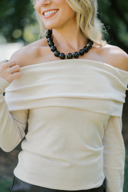 Fold Over Long Sleeve Top